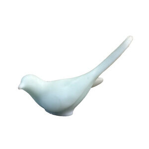 Vintage Fenton Blue Satin Glass Long Tail Bird 7" Long